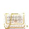Chain Accent Faux-Fur Detail Tweed Shoulder Bag MH-1297D