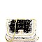 Chain Accent Faux-Fur Detail Tweed Shoulder Bag MH-1297D