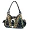 Flap Top Buckle Stoned Handbag