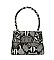 Trendy Round Top Handle Snake Print Handbag