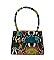 Trendy Round Top Handle Snake Print Handbag