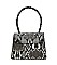 Trendy Round Top Handle Snake Print Handbag