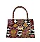 Fashion Snake Print Crossbody Bag with Handle