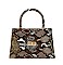 Fashion Snake Print Crossbody Bag with Handle