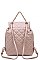 STYLISH QUILTED VEGAN LEATHER LUXURY MONROE BACKPACK JY13653A