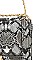 Stylish Rectangular Snake Print Quilted Shoulder Bag