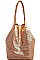 LUXURY GENUINE LEATHER STELLA 2IN1 MESH TOTE BAG
