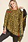 PACK of 12 Stripe Accent Leopard Poncho