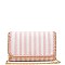 LUX MONA STRIPED CANVAS FASHION CLUTCH BAG  JY15965