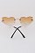 Pack of 12 Fashionable Cute Rimless Heart Sunglasses