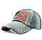 Crystal US Flag Embelished Denim Cap