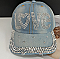 "Love-Heart" denim rhinestone cap