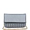 LUXURIOUS VEGAN LEATHER EMBER WOVEN POCKET METALLIC CLUTCH BAG JY16313M