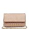 LUXURIOUS VEGAN LEATHER EMBER WOVEN POCKET METALLIC CLUTCH BAG JY16313M