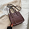 CROCODILE PRINT RABBIT CHARMED TOTE - SHOULDER BAG