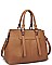 LUXURIOUS PEBBLED VEGAN LEATHER AUSTIN SATCHEL BAG JY16441