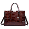 Croc Alligator Patent Brief Satchel Bag