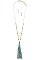 LEATHER TASSEL BEAD NECKLACE SET
