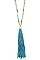 LEATHER TASSEL BEAD NECKLACE SET