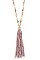 LEATHER TASSEL BEAD NECKLACE SET