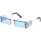 Pack of 12 rimless square sunglasses with Rim Side Visor