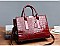 3 in 1 Patent Crocodile Quality Satchel Set