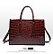 3 in 1 Patent Crocodile Quality Satchel Set