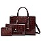 3 in 1 Patent Crocodile Quality Satchel Set