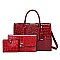 3 in 1 Patent Crocodile Quality Satchel Set