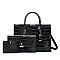 3 in 1 Patent Crocodile Quality Satchel Set