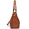 Braided Ring Fringe Shoulder Bag Hobo