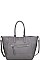 STYLISH FAUX LEATHER CAMDEN CHANGING TOTE BAG WITH LONG STRAP JY-16927ML