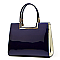 High Quality Metal Accent Patent Satchel