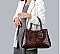 2 IN 1 CROC SKIN PATTERN SATCHEL WALLET SET