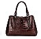 2 IN 1 CROC SKIN PATTERN SATCHEL WALLET SET