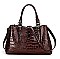 2 IN 1 CROC SKIN PATTERN SATCHEL WALLET SET