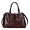 2 IN 1 CROC SKIN PATTERN SATCHEL WALLET SET