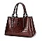 2 IN 1 CROC SKIN PATTERN SATCHEL WALLET SET