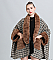 Women's Woolen Quality Winter Shawl Wrap Cape With Fur