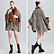 Women's Woolen Quality Winter Shawl Wrap Cape With Fur