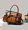 Crocodile Padlock Scarfed Handle Satchel Handbag