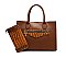 2 in 1 Crocodile Accent Satchel With Wallet