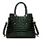 Croc Triple Compartment Satchel Bag