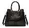 Croc Triple Compartment Satchel Bag