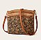 Large Size Dual Compartment Aztec Print Cross-Body