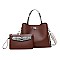 2 IN 1 SMOOTH TEXTURED SATCHEL CLUTCH SET