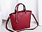Stylish 2 In 1 Smooth Leather Satchel Clutch Set