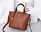 Stylish 2 In 1 Smooth Leather Satchel Clutch Set