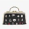 3D CHARM ACCENTED Design Metal Frame Satchel