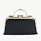 3D CHARM ACCENTED Design Metal Frame Satchel